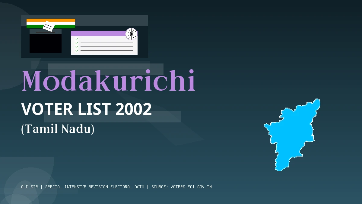 Modakurichi Voter List 2002 PDF Download Tamil Nadu