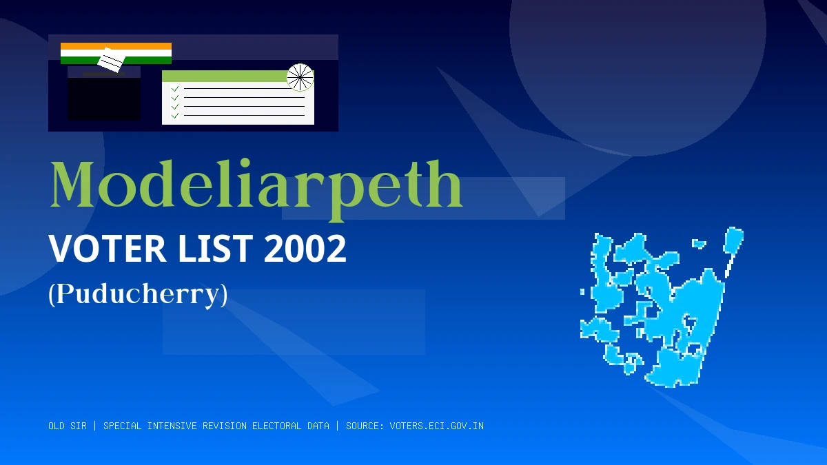 Modeliarpeth Voter List 2002 PDF Download Puducherry