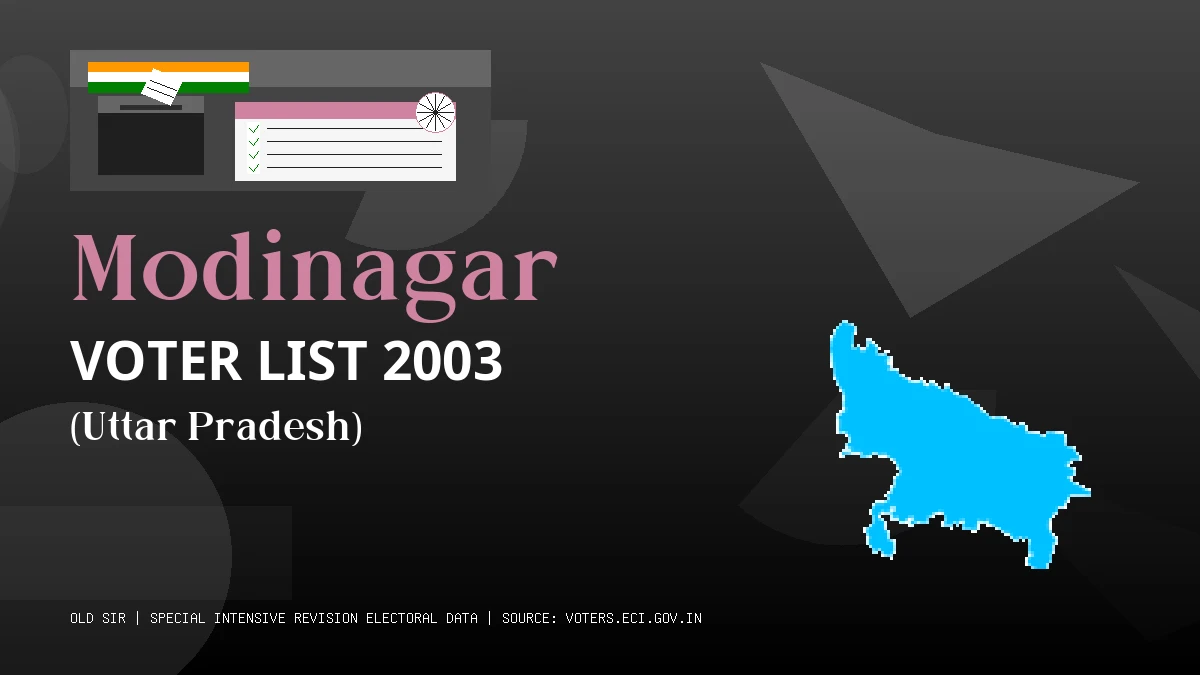 Modinagar Voter List 2003 PDF Download Uttar Pradesh