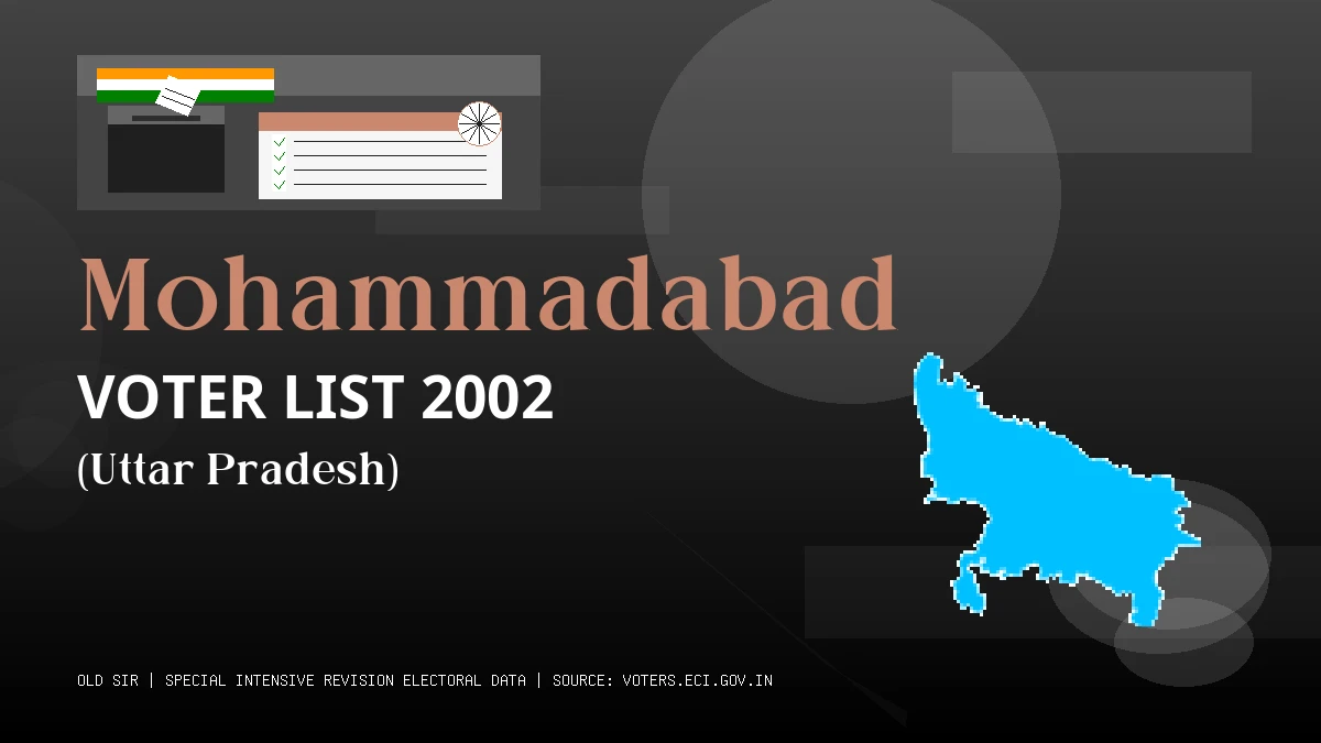 Mohammadabad Voter List 2002 PDF Download Uttar Pradesh