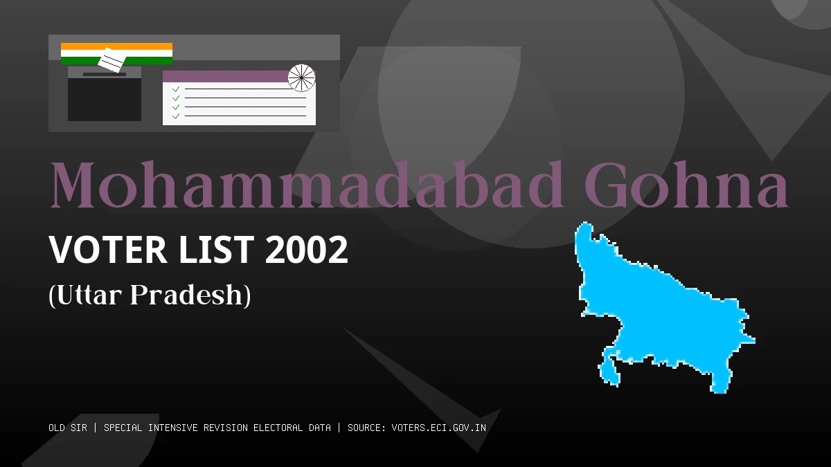 Mohammadabad Gohna Voter List 2002 PDF Download Uttar Pradesh