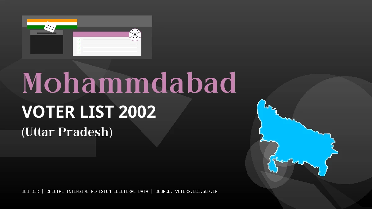 Mohammdabad Voter List 2002 PDF Download Uttar Pradesh