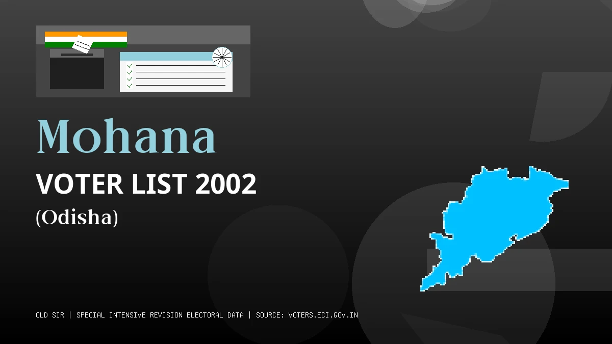 Mohana Voter List 2002 PDF Download Odisha