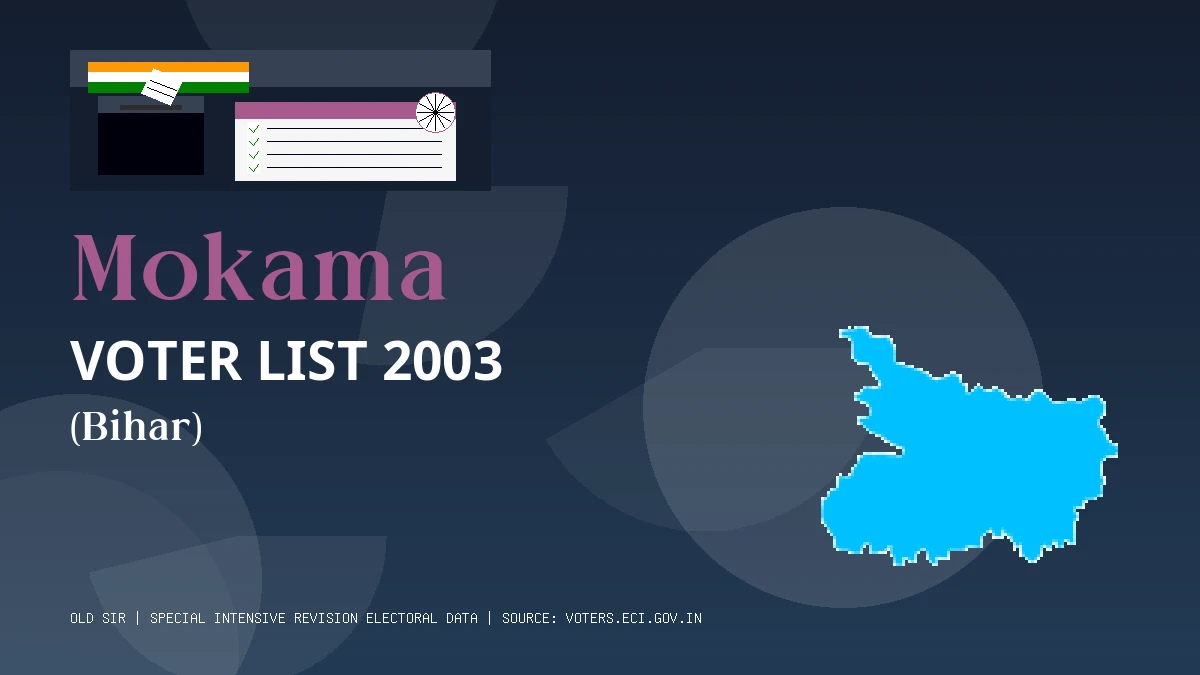 Mokama Voter List 2003 PDF Download Bihar