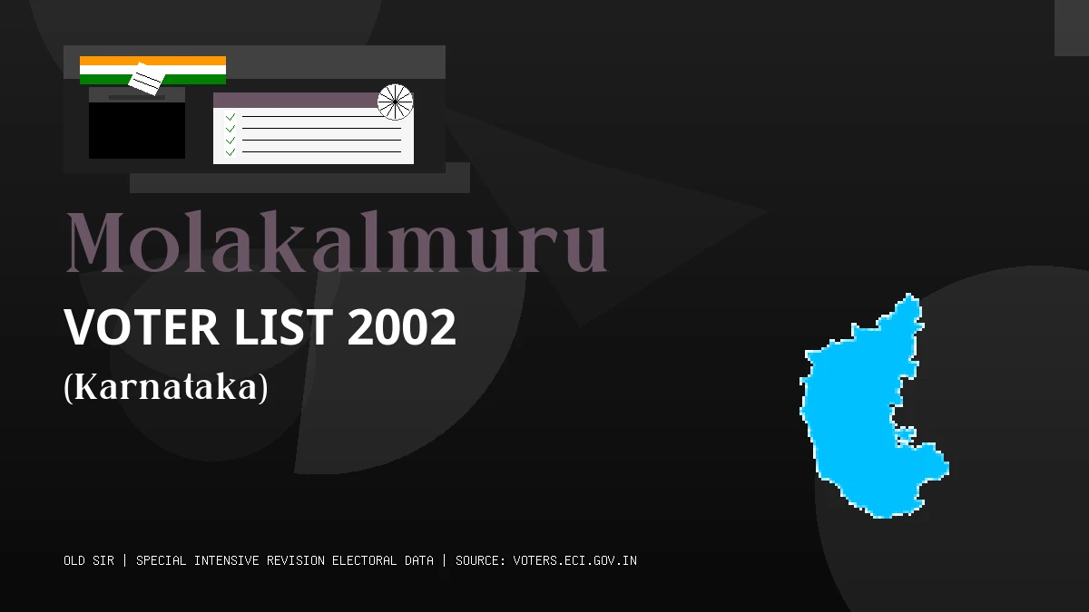 Molakalmuru Voter List 2002 PDF Download Karnataka