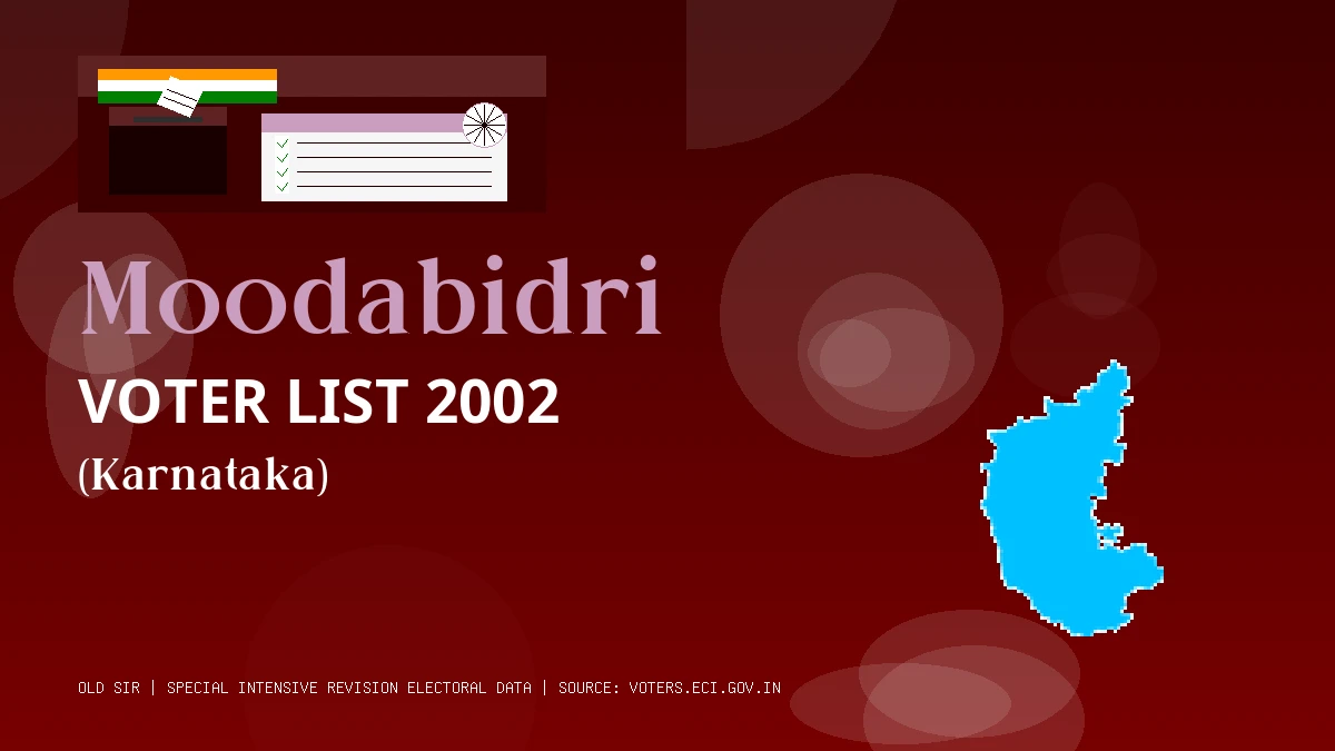 Moodabidri Voter List 2002 PDF Download Karnataka