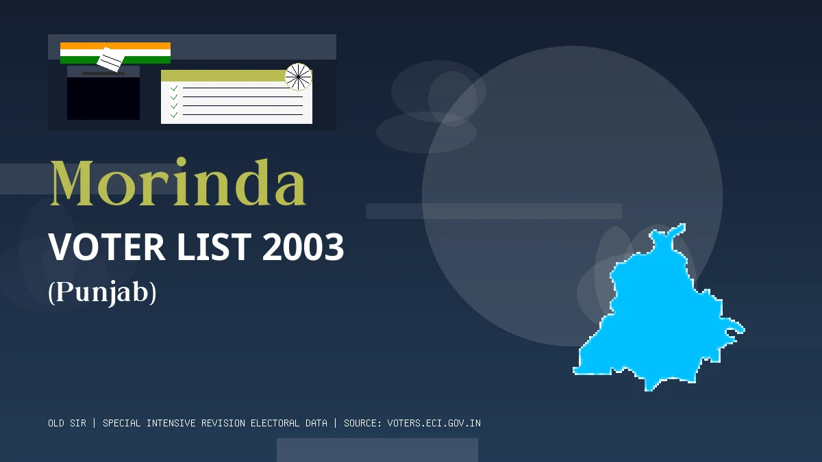 Morinda Voter List 2003 PDF Download Punjab