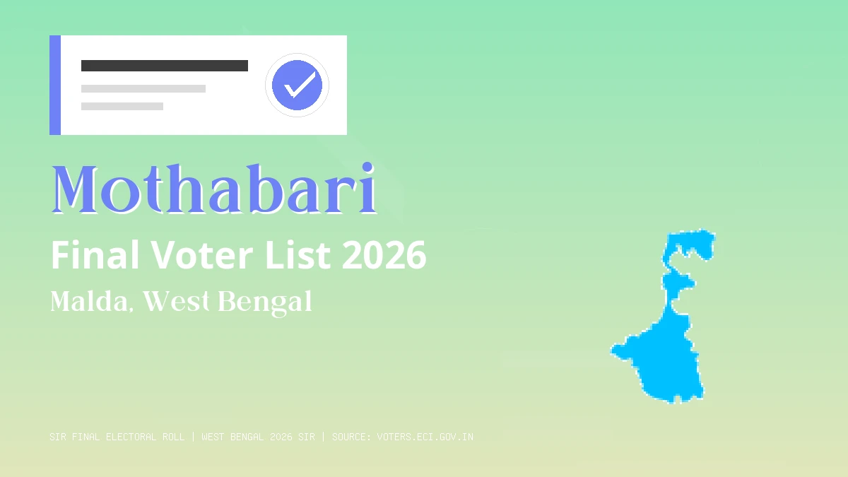 Mothabari Final Voter List 2026 West Bengal