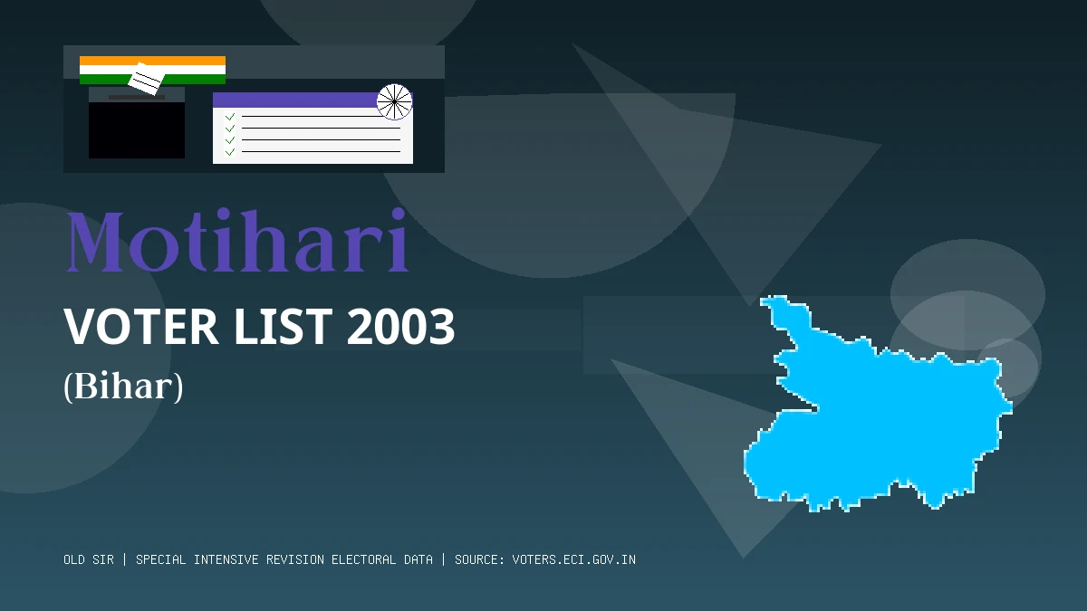 Motihari Voter List 2003 PDF Download Bihar