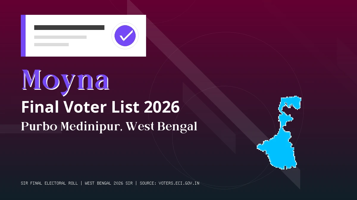 Moyna Final Voter List 2026 West Bengal