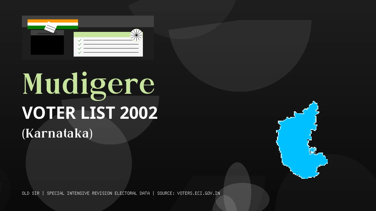Mudigere Voter List 2002 PDF Download Karnataka