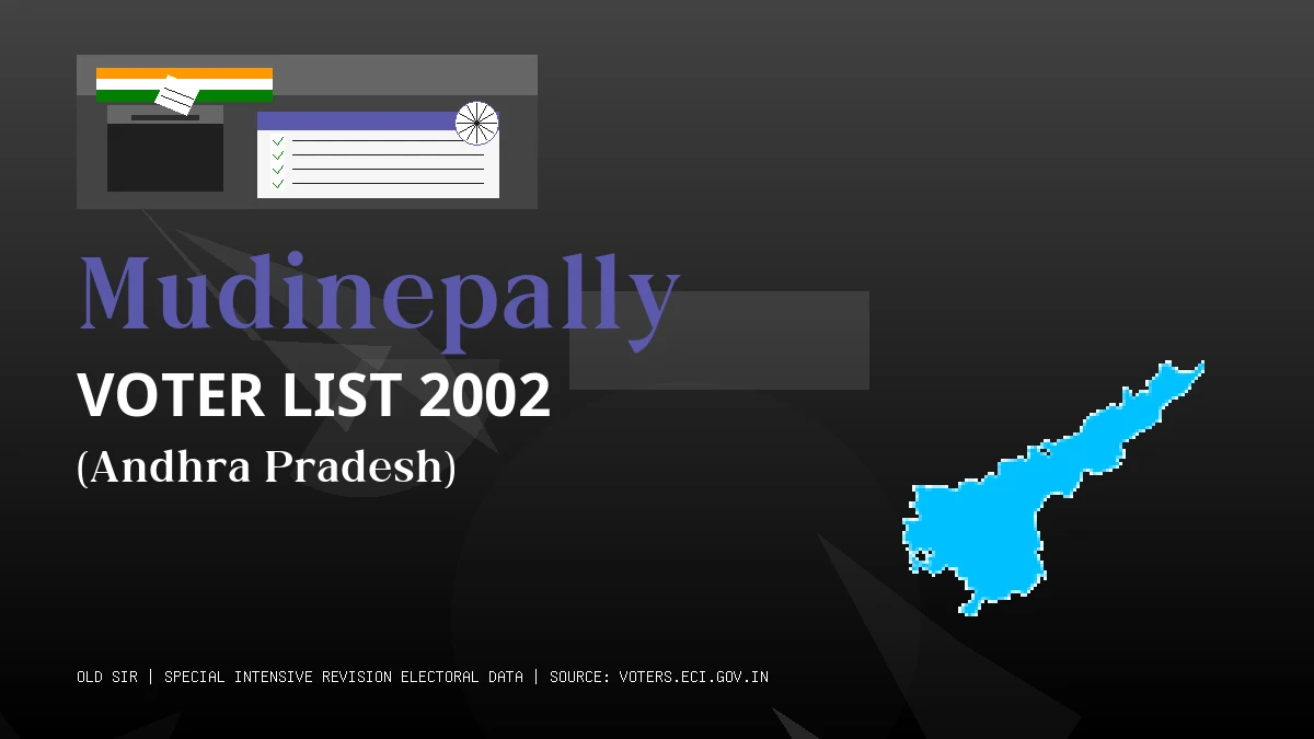 Mudinepally Voter List 2002 PDF Download Andhra Pradesh