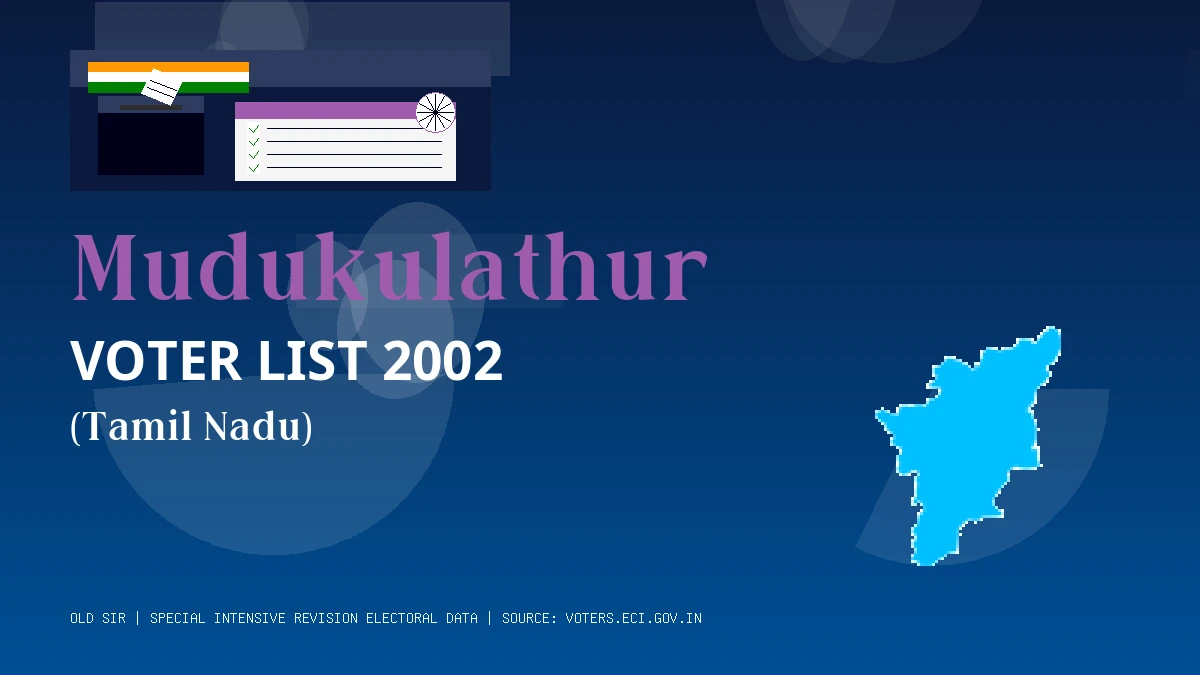 Mudukulathur Voter List 2002 PDF Download Tamil Nadu