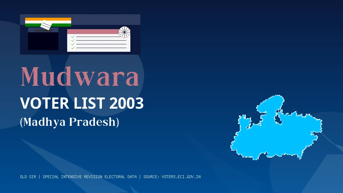Mudwara Voter List 2003 PDF Download Madhya Pradesh