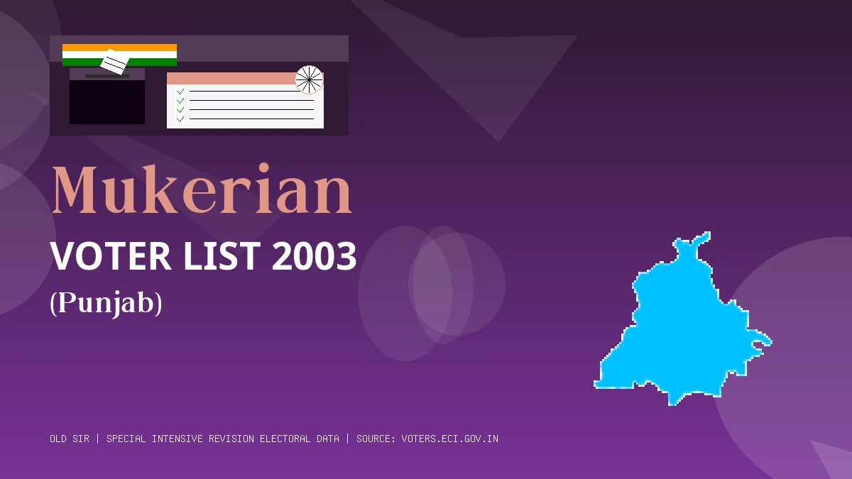 Mukerian Voter List 2003 PDF Download Punjab