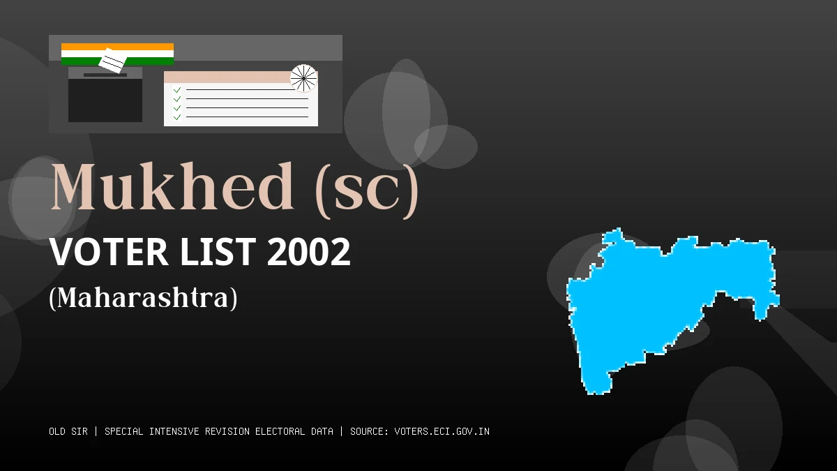 Mukhed (sc) Voter List 2002 PDF Download Maharashtra
