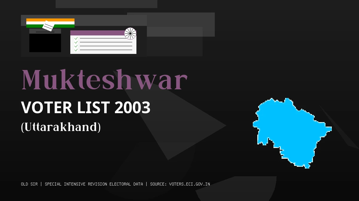 Mukteshwar Voter List 2003 PDF Download Uttarakhand