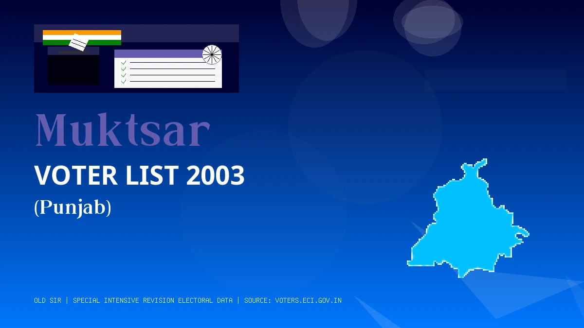 Muktsar Voter List 2003 PDF Download Punjab