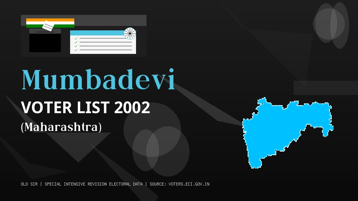 Mumbadevi Voter List 2002 PDF Download Maharashtra