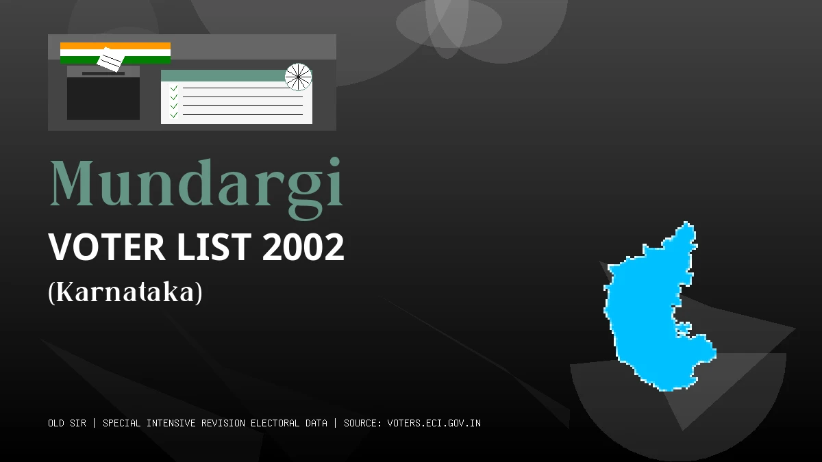 Mundargi Voter List 2002 PDF Download Karnataka