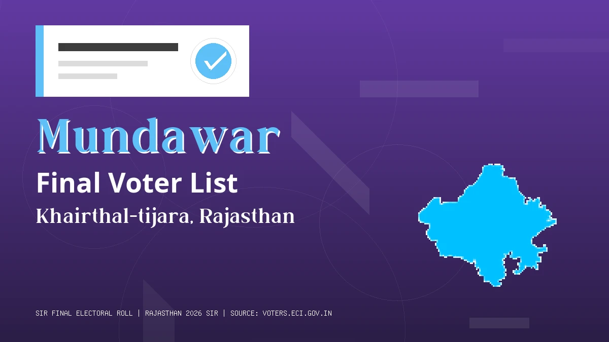 Mundawar Final Voter List Rajasthan