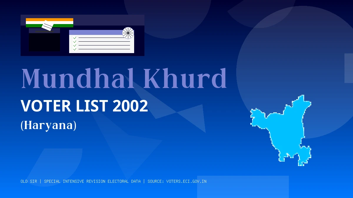 Mundhal Khurd Voter List 2002 PDF Download Haryana