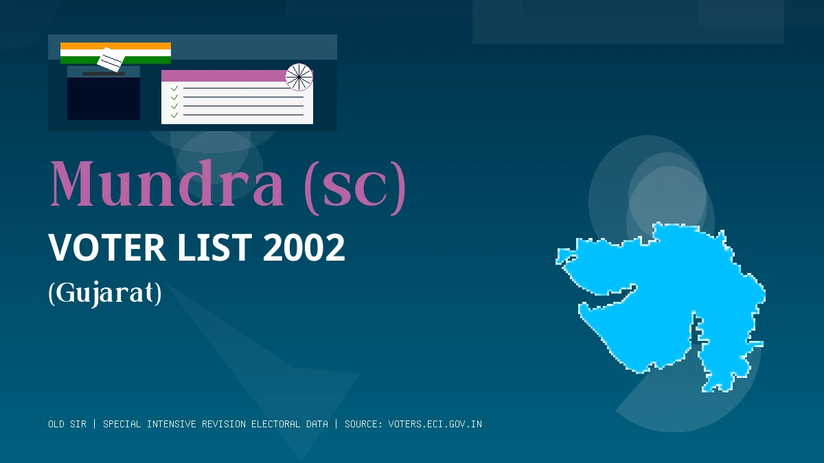 Mundra (sc) Voter List 2002 PDF Download Gujarat