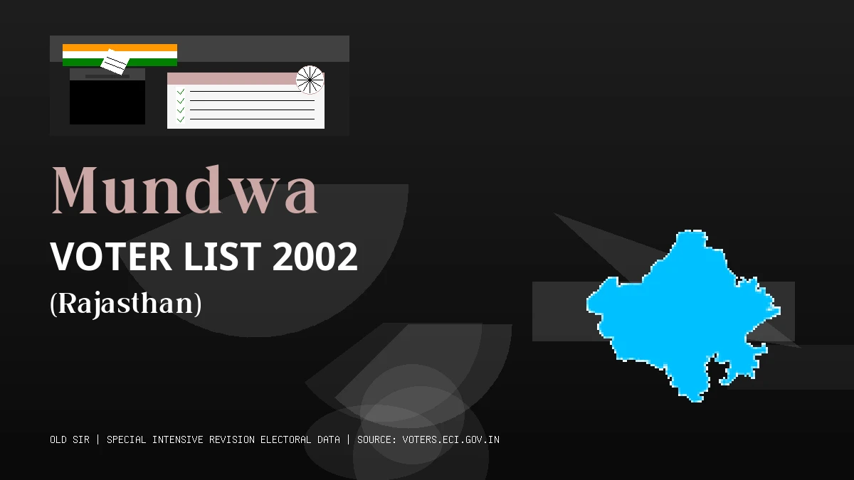 Mundwa Voter List 2002 PDF Download Rajasthan
