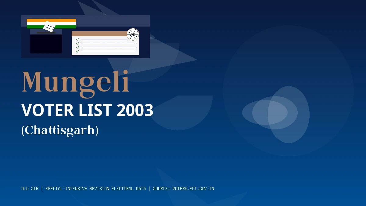 Mungeli Voter List 2003 PDF Download Chattisgarh