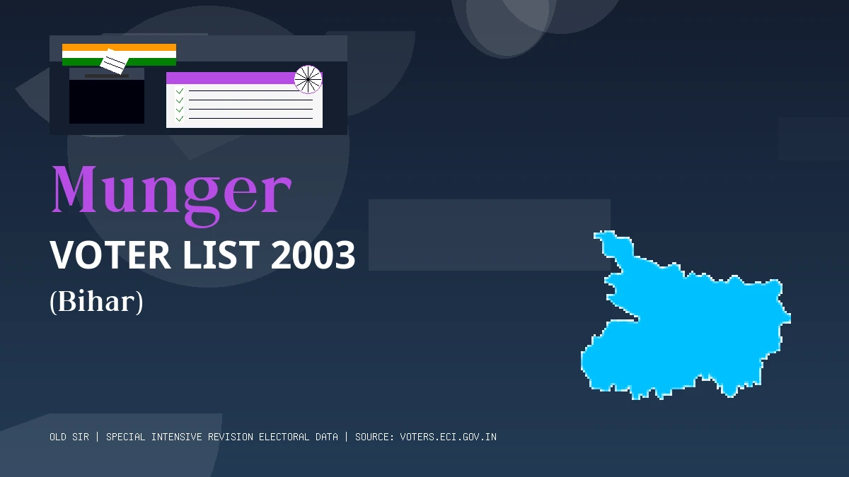 Munger Voter List 2003 PDF Download Bihar