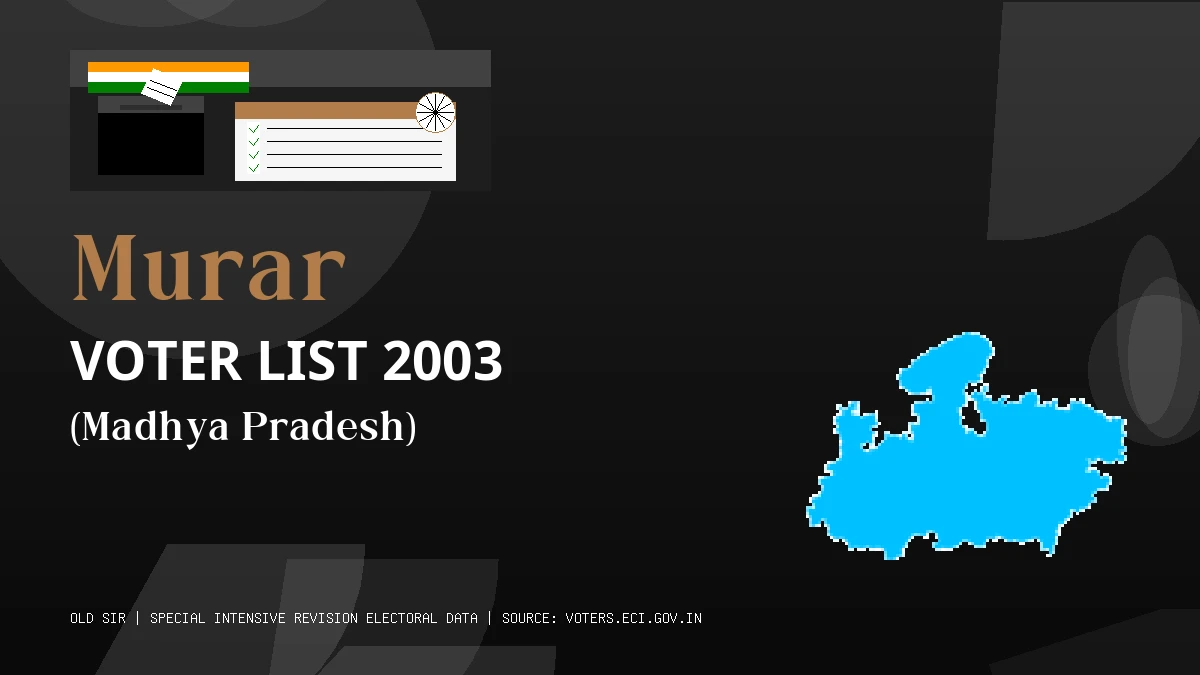 Murar Voter List 2003 PDF Download Madhya Pradesh
