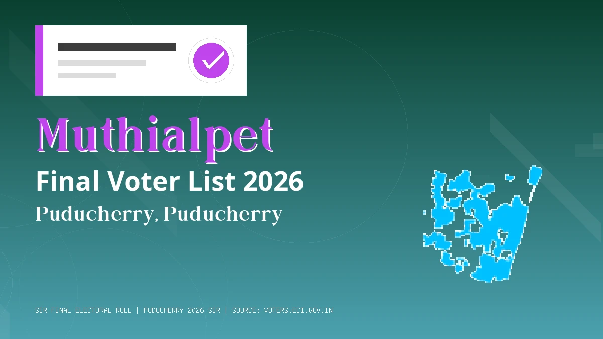 Muthialpet Final Voter List 2026 Puducherry