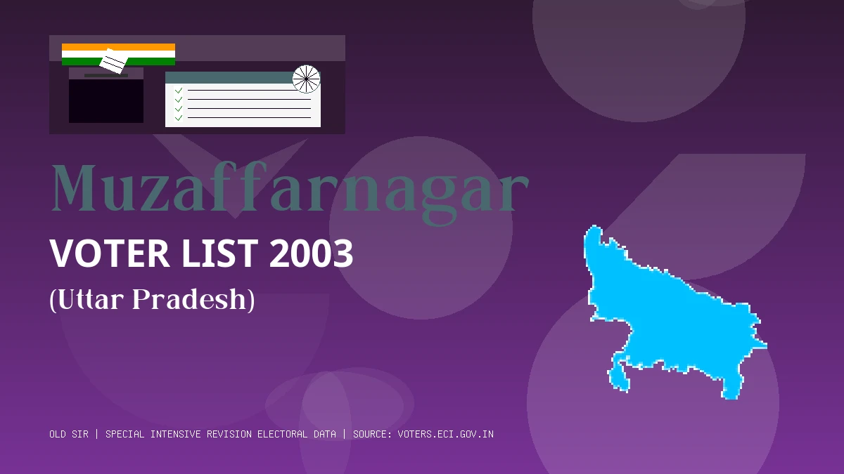 Muzaffarnagar Voter List 2003 PDF Download Uttar Pradesh