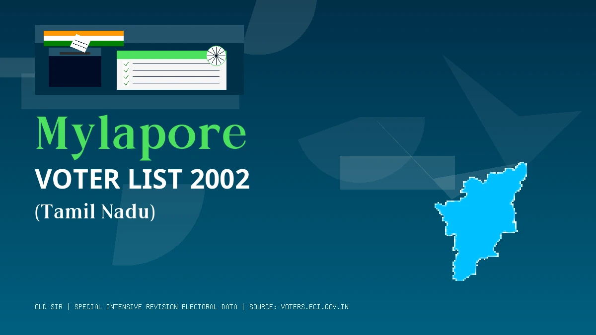 Mylapore Voter List 2002 PDF Download Tamil Nadu