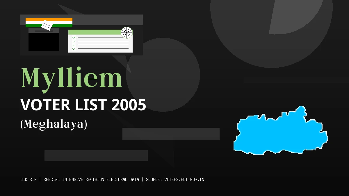 Mylliem Voter List 2005 PDF Download Meghalaya