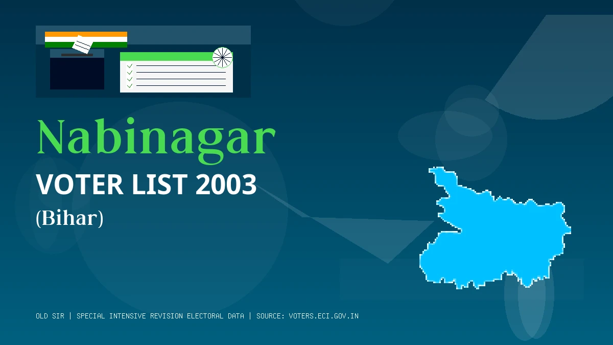 Nabinagar Voter List 2003 PDF Download Bihar