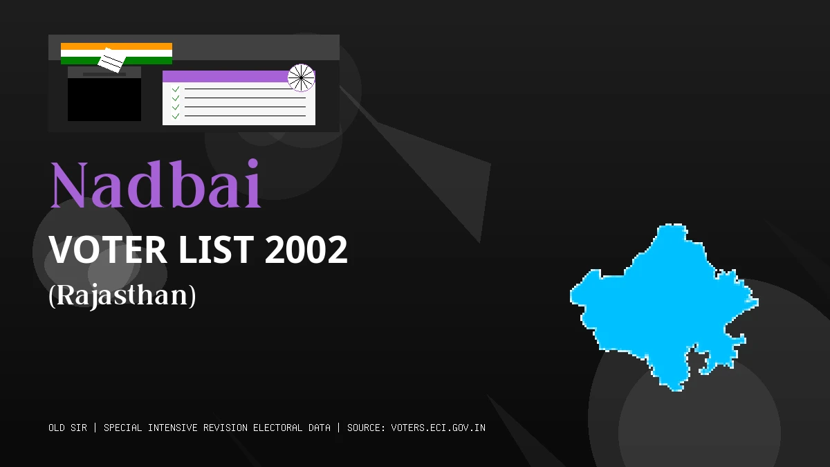 Nadbai Voter List 2002 PDF Download Rajasthan