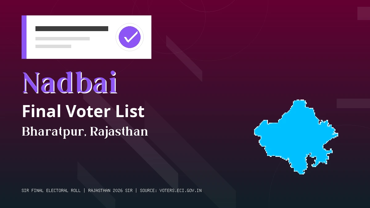 Nadbai Final Voter List Rajasthan