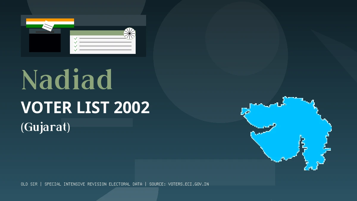 Nadiad Voter List 2002 PDF Download Gujarat