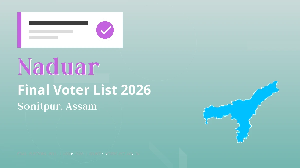 Naduar Final Voter List 2026 Assam