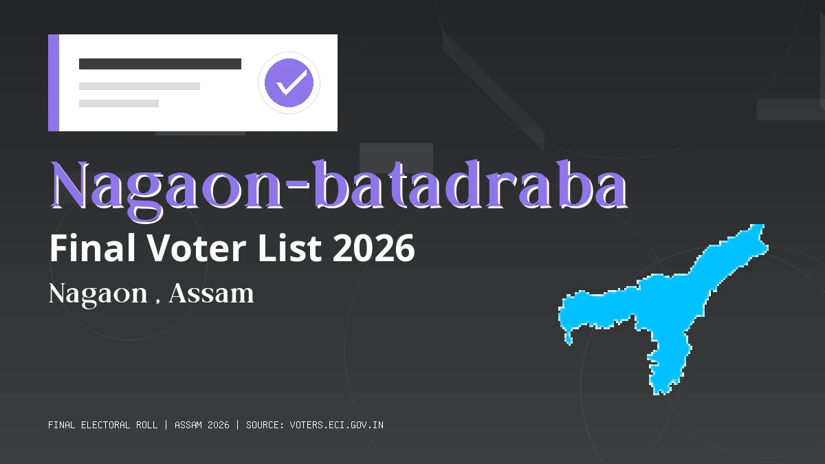 Nagaon-batadraba Final Voter List 2026 Assam