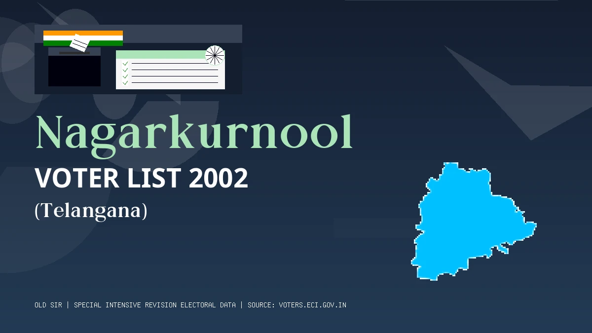 Nagarkurnool Voter List 2002 PDF Download Telangana