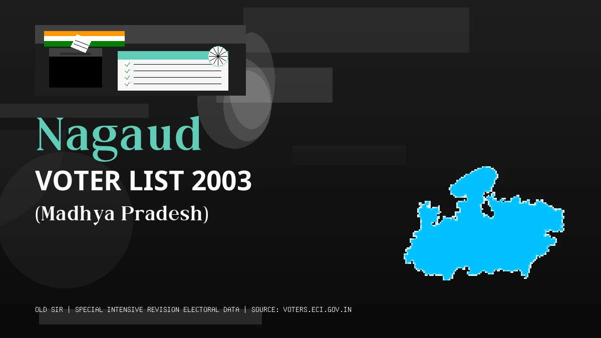 Nagaud Voter List 2003 PDF Download Madhya Pradesh