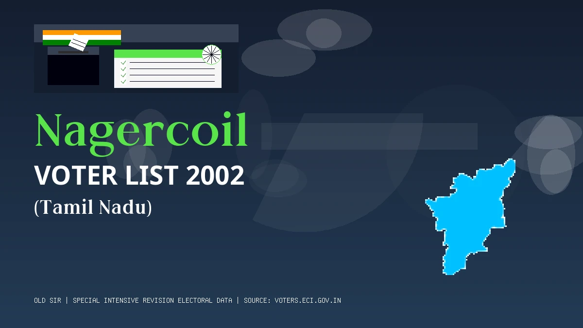 Nagercoil Voter List 2002 PDF Download Tamil Nadu