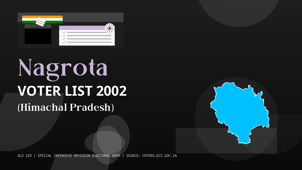 Nagrota Voter List 2002 PDF Download Himachal Pradesh