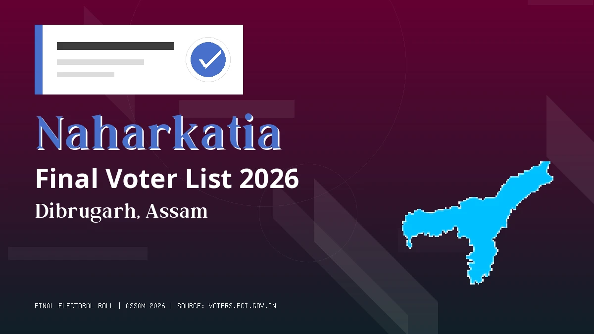 Naharkatia Final Voter List 2026 Assam