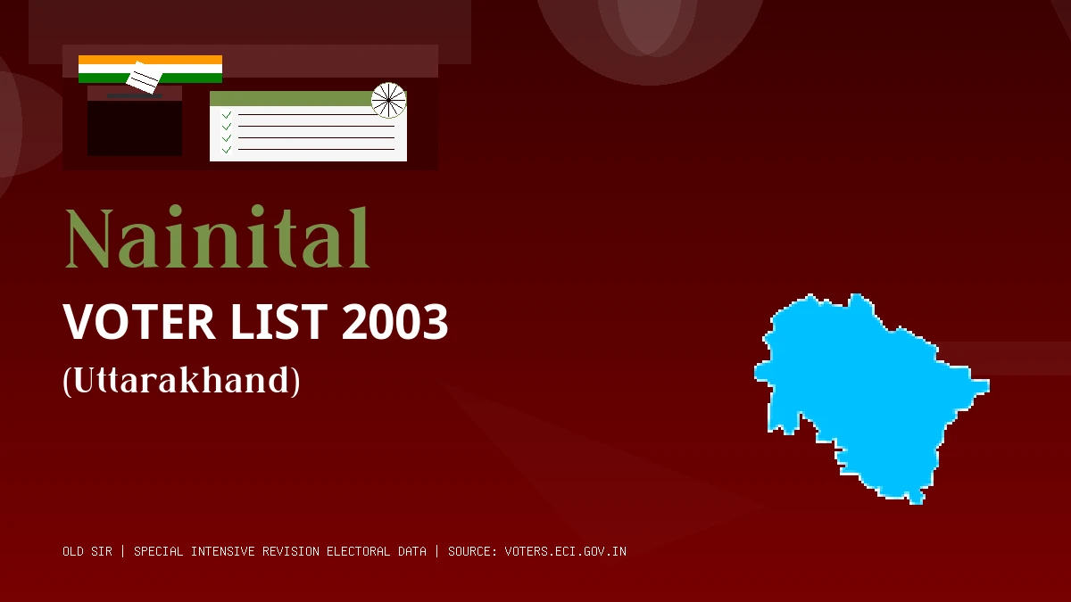 Nainital Voter List 2003 PDF Download Uttarakhand