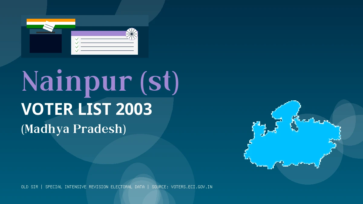 Nainpur (st) Voter List 2003 PDF Download Madhya Pradesh