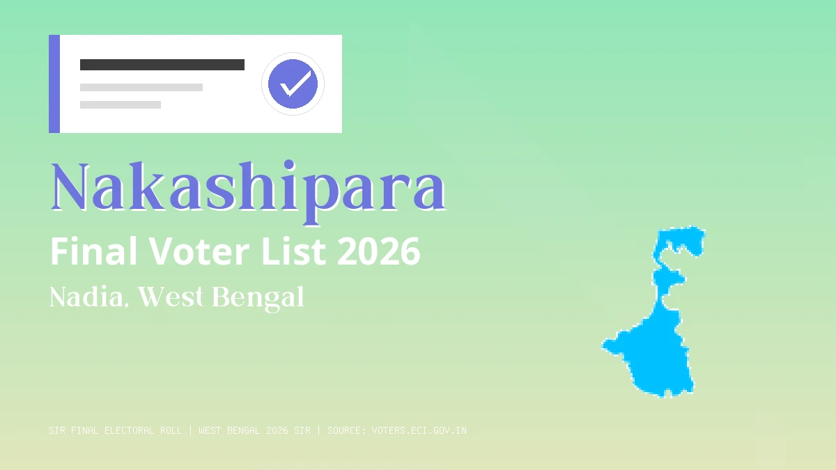 Nakashipara Final Voter List 2026 West Bengal
