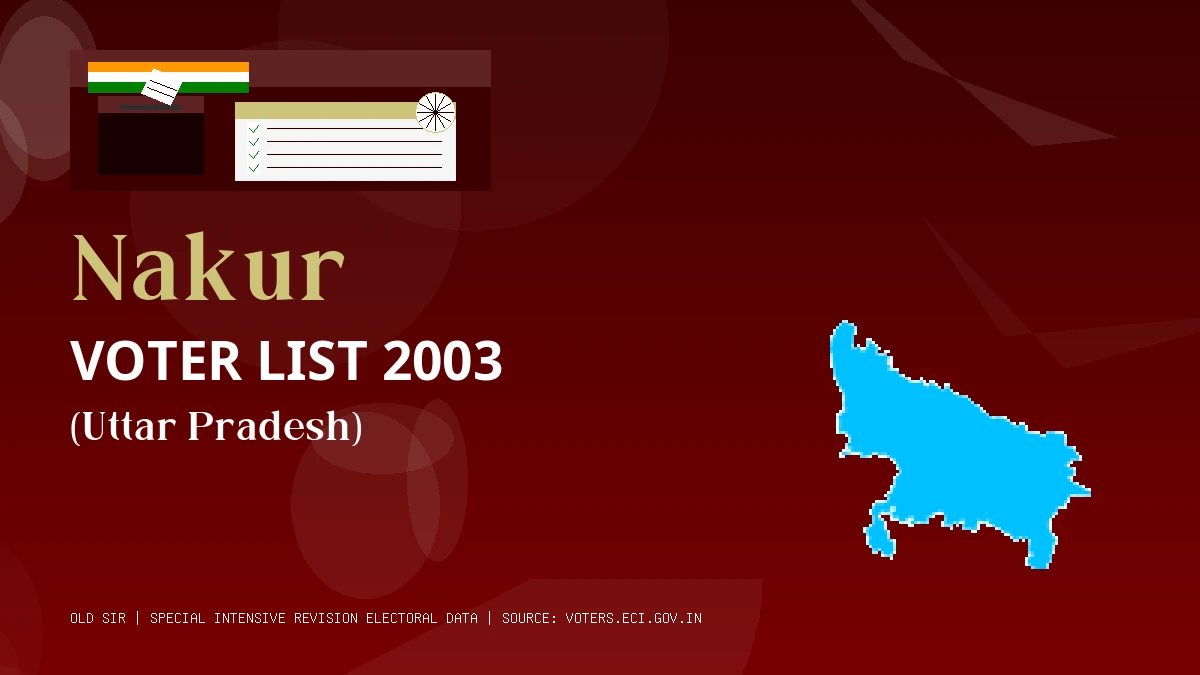 Nakur Voter List 2003 PDF Download Uttar Pradesh
